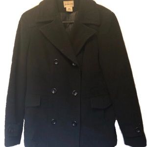 St Johns Bay | L | Black wool pea coat